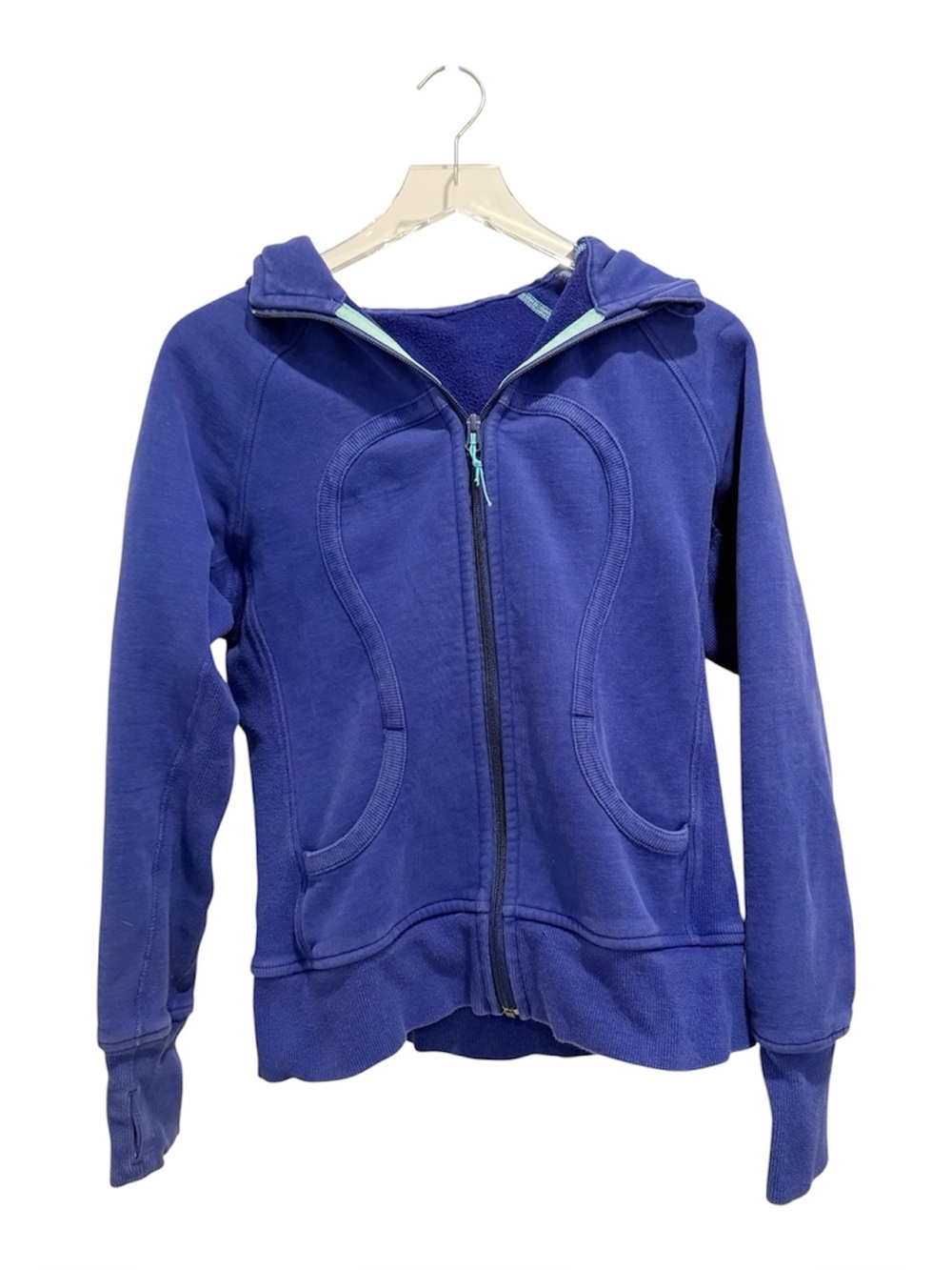 LULULEMON Scuba Hoodie Sweatshirt in Pigment Blue Full Zipper size 10